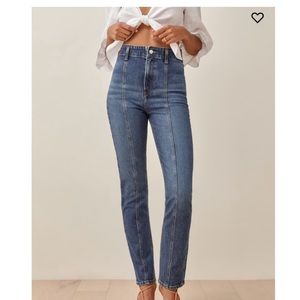 NWT Reformation Amie Seamed Straight Leg Jeans, 26